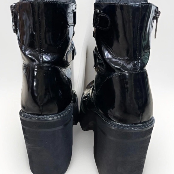 KillStar Broom Rider Black Combat style Boots with Moon Detail Womens  Sz 11 - Picture 5 of 10